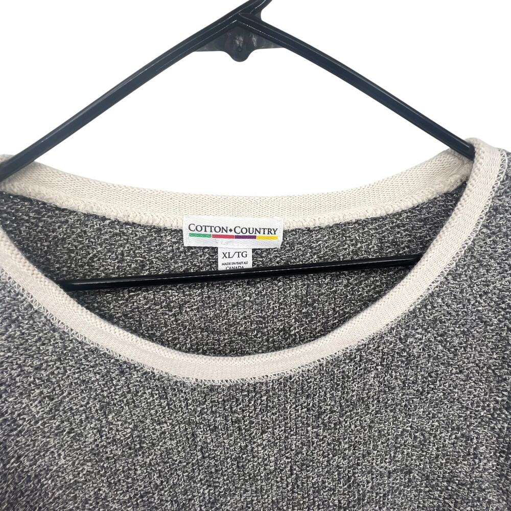 Cotton Country Sweater Size XL Gray Chunky Knit Scoop Neck Canada - Picture 2 of 3